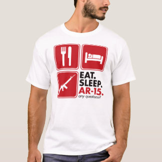 Essen Sie Schlaf AR-15 - Rot T-Shirt