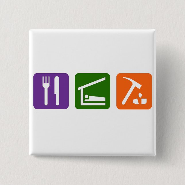 Essen Sie Schlaf-Archäologie Button (Vorderseite)