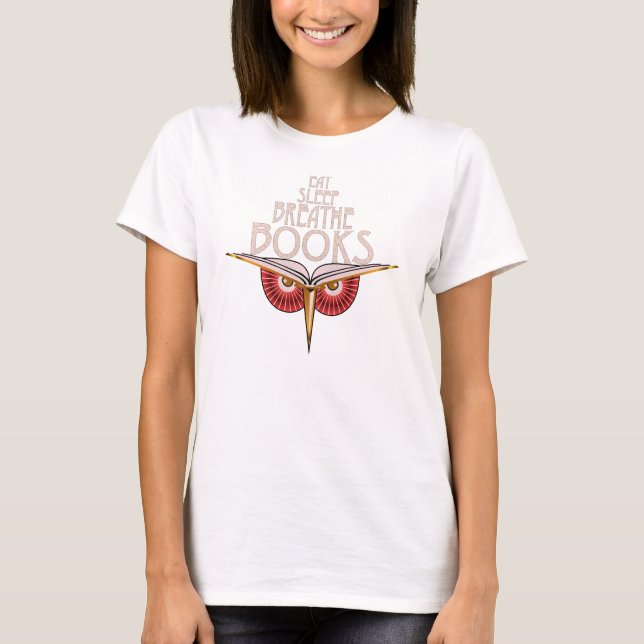 Essen Sie Schlaf atmen Bücher 1 dunkles T-Shirt (Vorderseite)