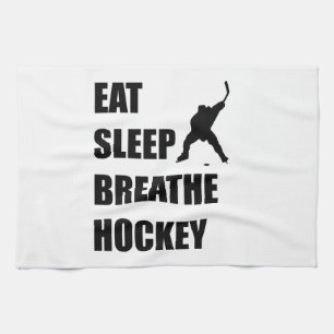 Essen Sie Schlaf atmen Hockey Geschirrtuch