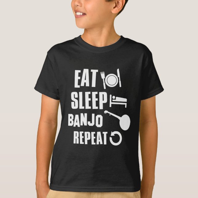Essen Sie Schlaf-Banjo T-Shirt (Vorderseite)