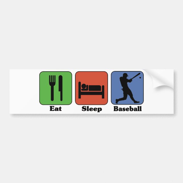 Essen Sie Schlaf-Baseball-Autoaufkleber Autoaufkleber (Vorne)