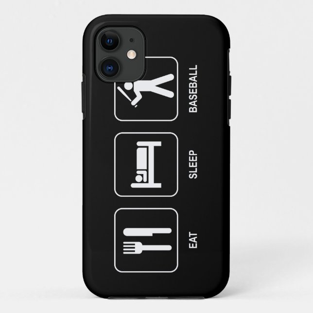 Essen Sie Schlaf-Baseball Case-Mate iPhone Hülle (Rückseite)