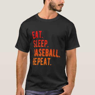 Essen Sie Schlaf Baseball Coolen Spielertrainer Fa T-Shirt