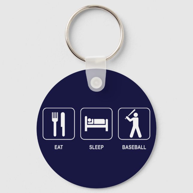 Essen Sie Schlaf Baseball Keychain Schlüsselanhänger (Vorderseite)