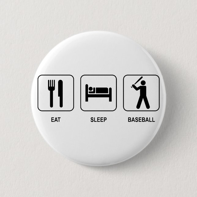 Essen Sie Schlaf-Baseball-Knopf Button (Vorderseite)