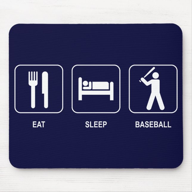 Essen Sie Schlaf-Baseball Mousepad (Vorne)