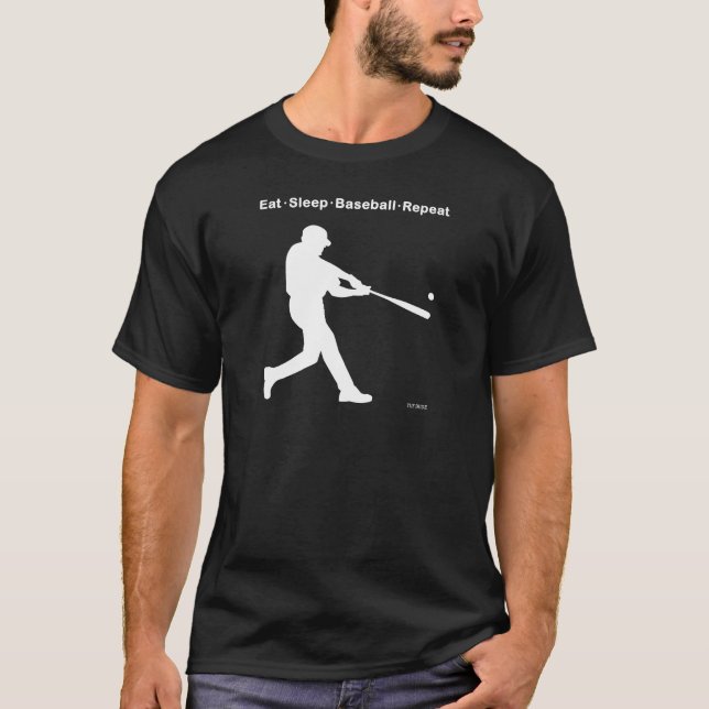 Essen Sie Schlaf-Baseball-Wiederholung T-Shirt (Vorderseite)