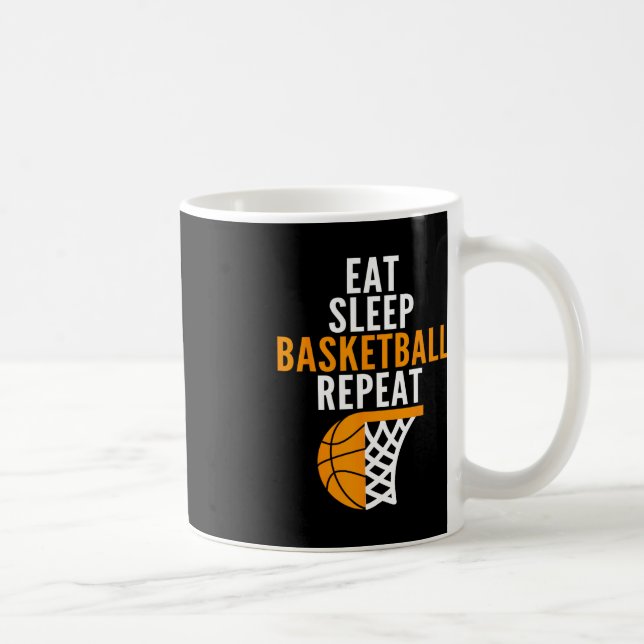 Essen Sie Schlaf Basketball wiederholen Feld Spiel Kaffeetasse (Rechts)