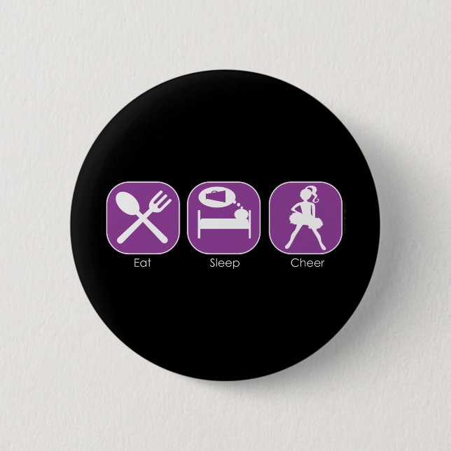 Essen Sie Schlaf-Beifall Button (Vorderseite)