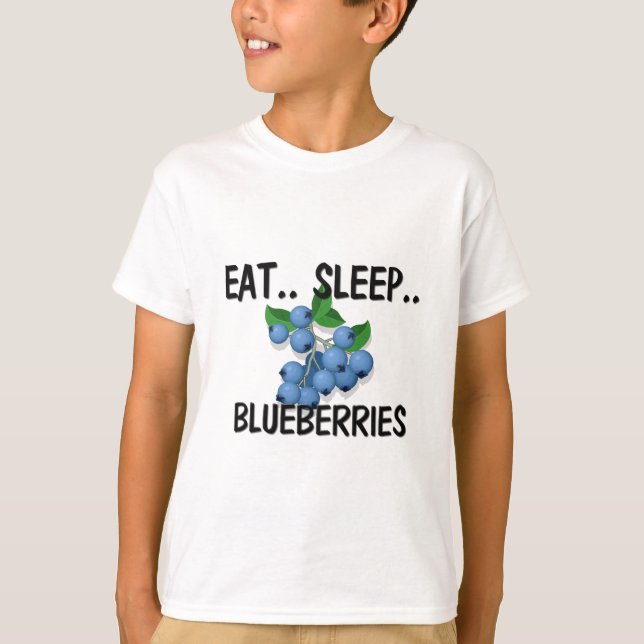 Essen Sie Schlaf BLAUBEEREN T-Shirt (Vorderseite)