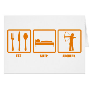 Essen Sie Schlaf-Bogenschießen