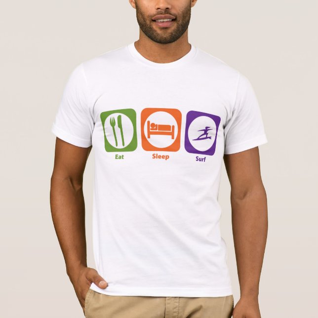 Essen Sie Schlaf-Brandung T-Shirt (Vorderseite)