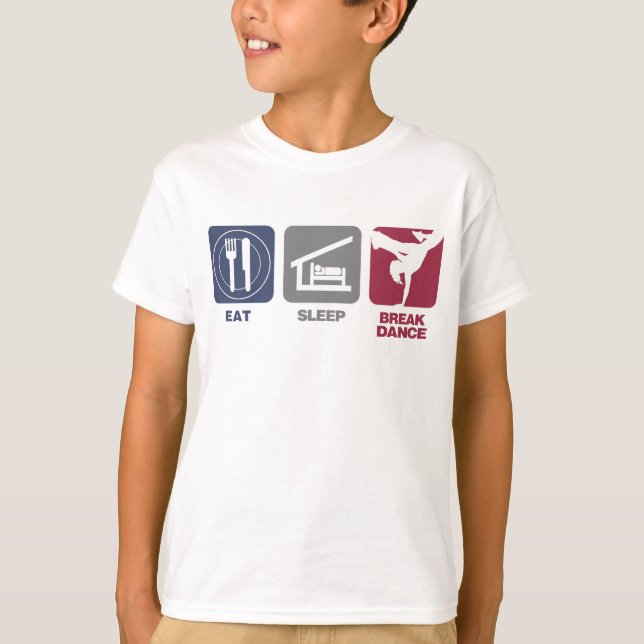 Essen Sie Schlaf Breakdance - Mädchen T-Shirt (Vorderseite)