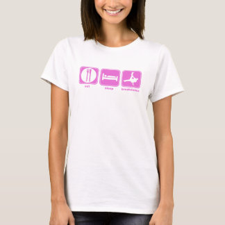 essen Sie Schlaf breakdance Rosa T-Shirt