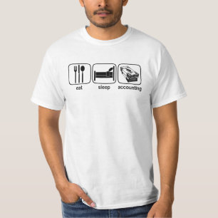 Essen Sie Schlaf-Buchhaltung T-Shirt