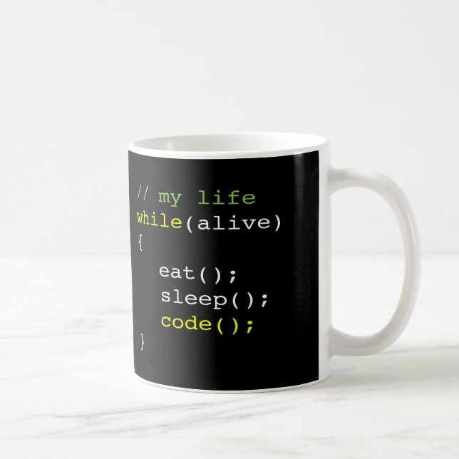 Essen Sie Schlaf-Code Kaffeetasse (Rechts)