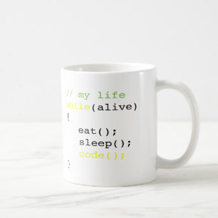 Essen Sie Schlaf-Code Tasse