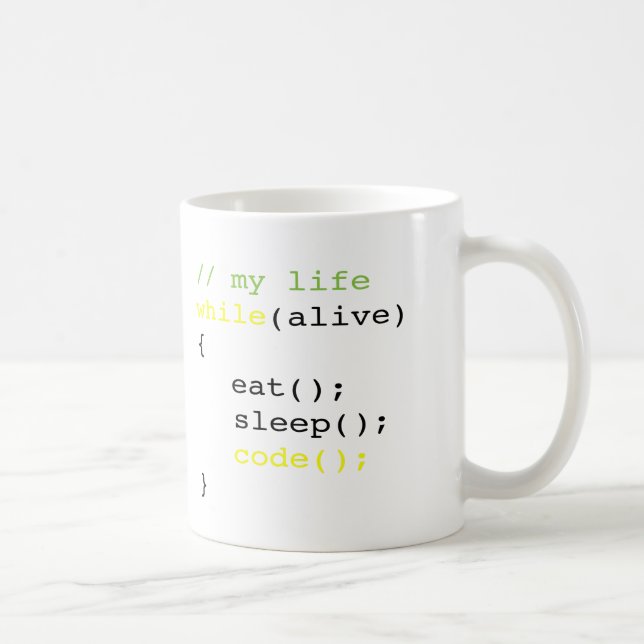 Essen Sie Schlaf-Code Tasse (Rechts)