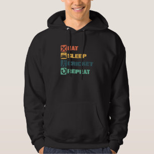 Essen Sie Schlaf Cricket Player Ball Bat Game Cric Hoodie