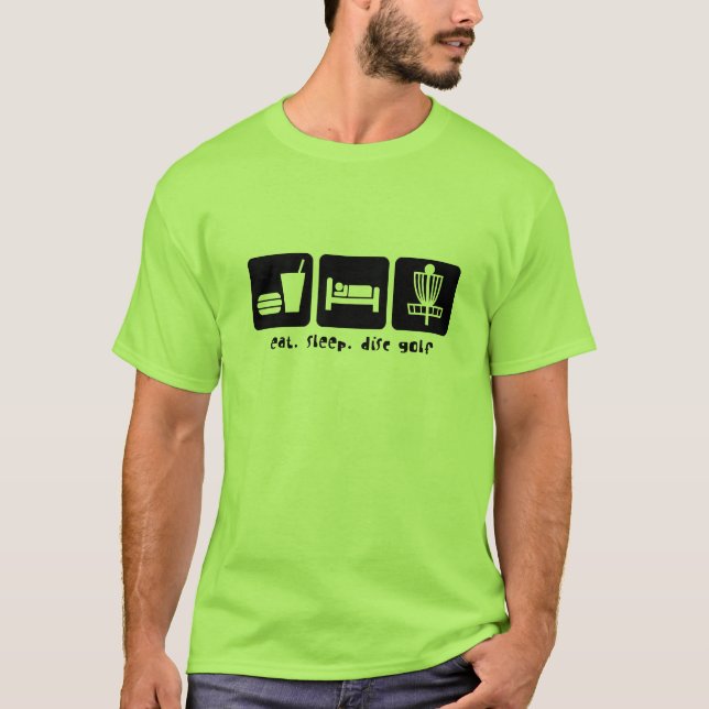 Essen Sie Schlaf-Disc-Golf T-Shirt (Vorderseite)