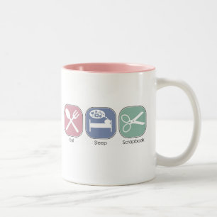 Essen Sie Schlaf-Einklebebuch Zweifarbige Tasse