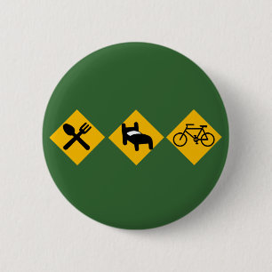 Essen Sie Schlaf-Fahrrad-Verkehrsschilder Button