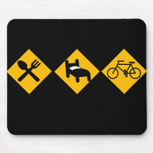 Essen Sie Schlaf-Fahrrad-Verkehrsschilder Mousepad