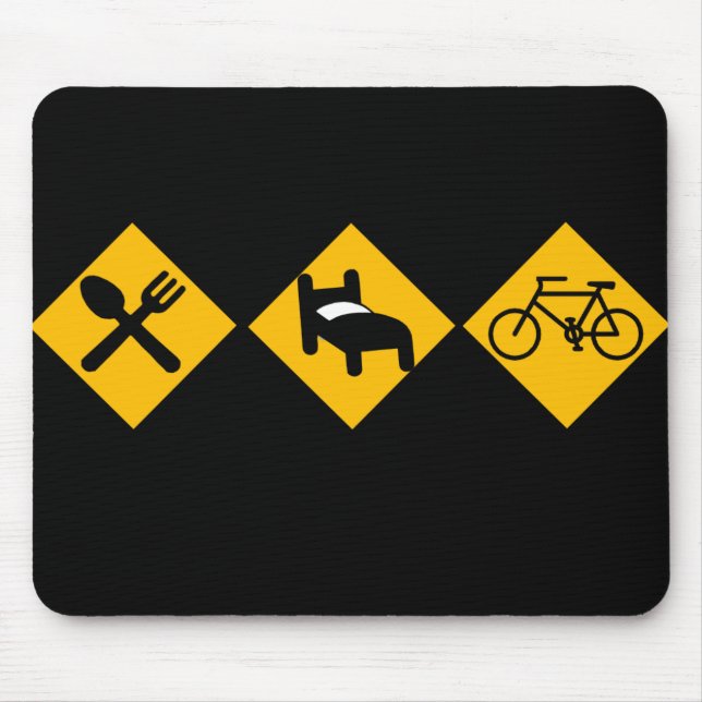 Essen Sie Schlaf-Fahrrad-Verkehrsschilder Mousepad (Vorne)