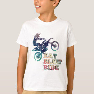 Essen Sie Schlaf-Fahrschmutz-Fahrrad T-Shirt