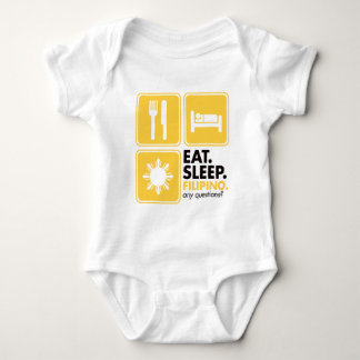 Essen Sie Schlaf-Filipino - Gelb Baby Strampler