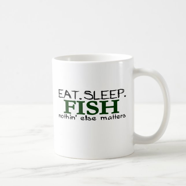 Essen Sie Schlaf-Fische Kaffeetasse (Rechts)