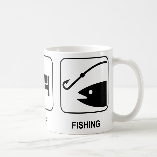 Essen Sie Schlaf-Fischen-Tasse Tasse (Rechts)
