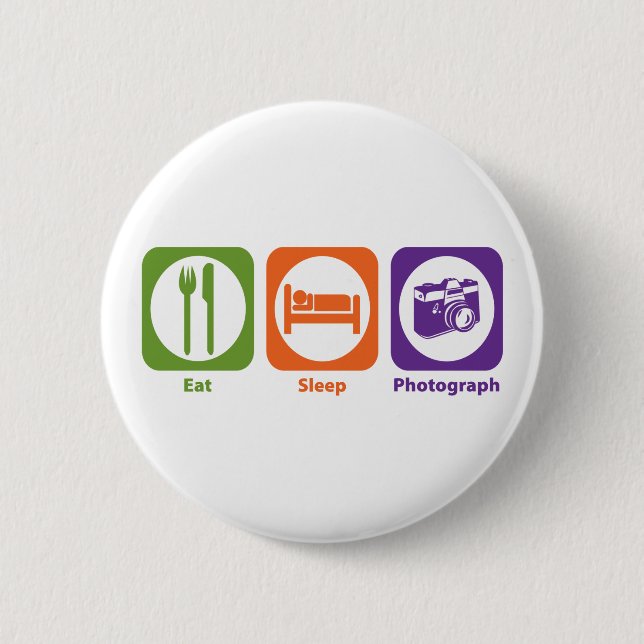 Essen Sie Schlaf-Fotografie Button (Vorderseite)