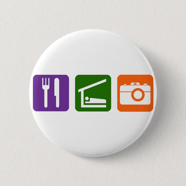 Essen Sie Schlaf-Fotografie Button (Vorderseite)