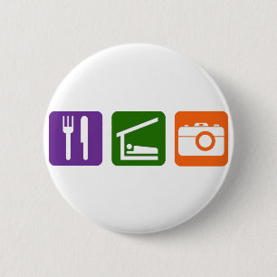 Essen Sie Schlaf-Fotografie Button