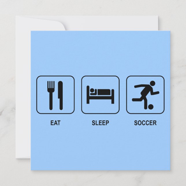 Essen Sie Schlaf-Fußball-Einladung Einladung (Vorderseite)