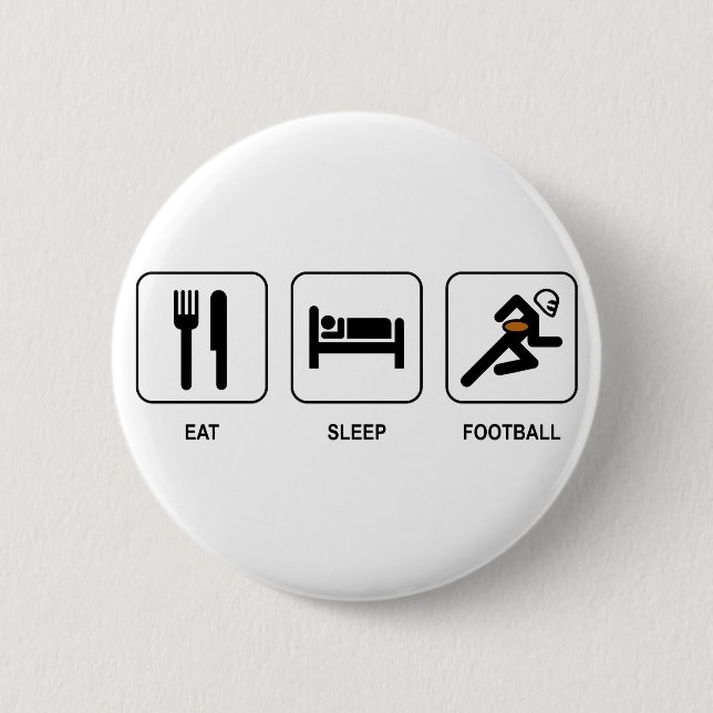 Essen Sie Schlaf-Fußball-Knopf Button (Vorderseite)