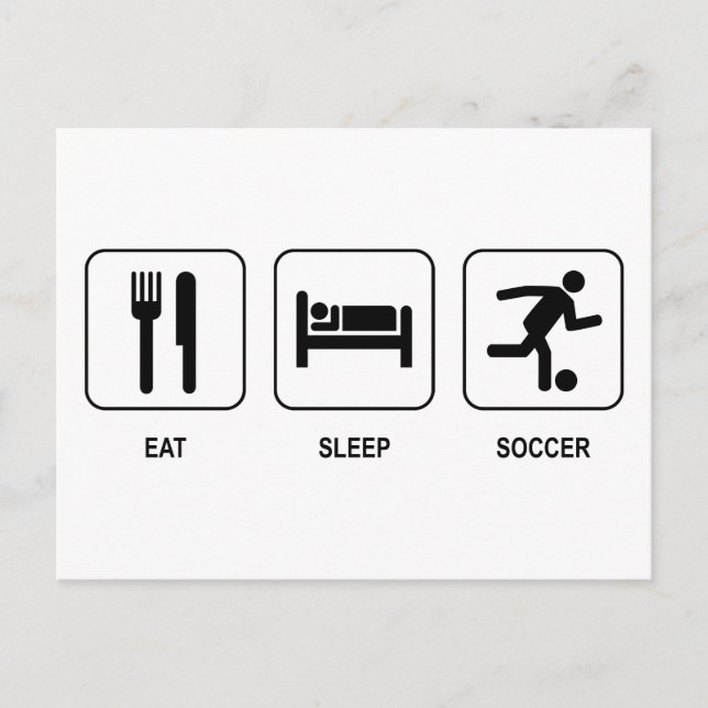 Essen Sie Schlaf-Fußball Postkarte (Vorderseite)