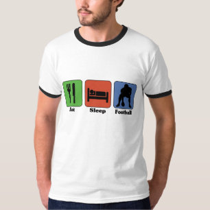 Essen Sie Schlaf-Fußball-T - Shirt