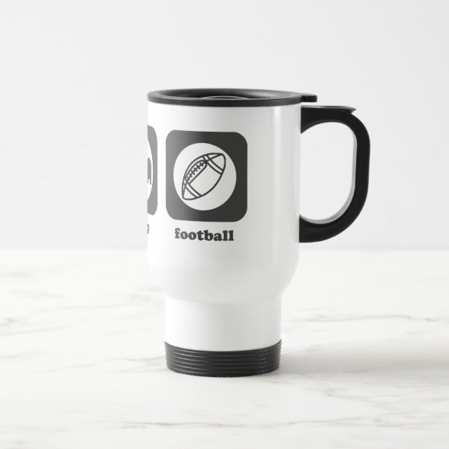 Essen Sie. Schlaf. Fußball. Tasse (Rechts)