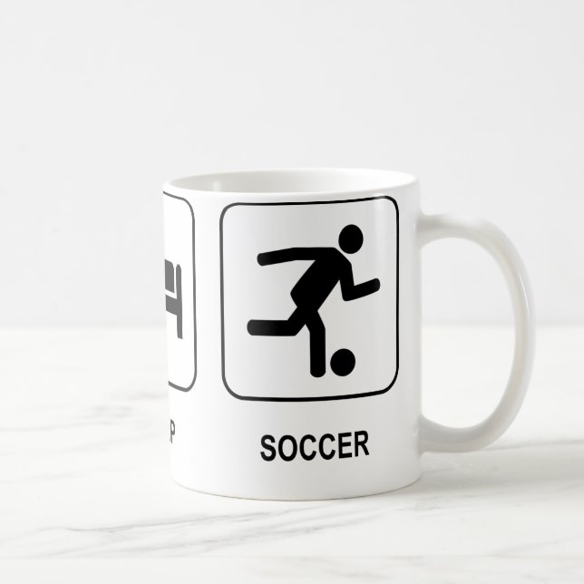 Essen Sie Schlaf-Fußball-Tasse Kaffeetasse (Rechts)