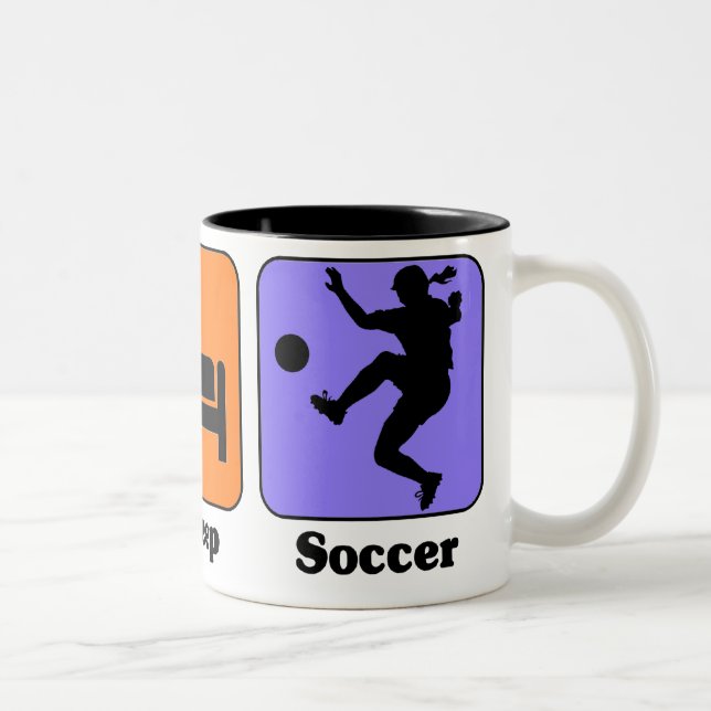 Essen Sie Schlaf-Fußball-Tasse Zweifarbige Tasse (Rechts)