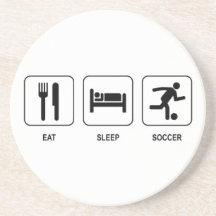 Essen Sie Schlaf-Fußball-Untersetzer Sandstein Untersetzer