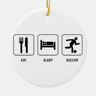 Essen Sie Schlaf-Fußball-Verzierung Keramik Ornament