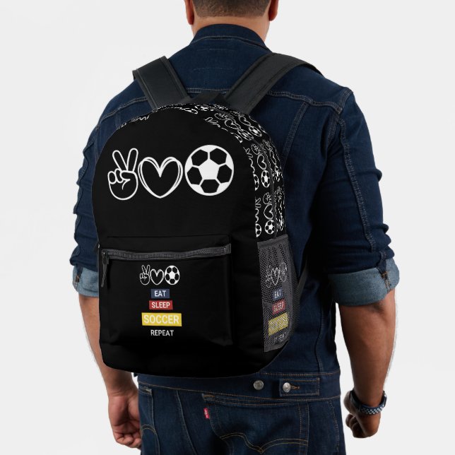 Essen Sie Schlaf Fußball wiederholen Bedruckter Rucksack (Insitu (Modell))