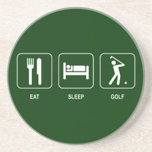 Essen Sie Schlaf-Golf-Untersetzer Untersetzer