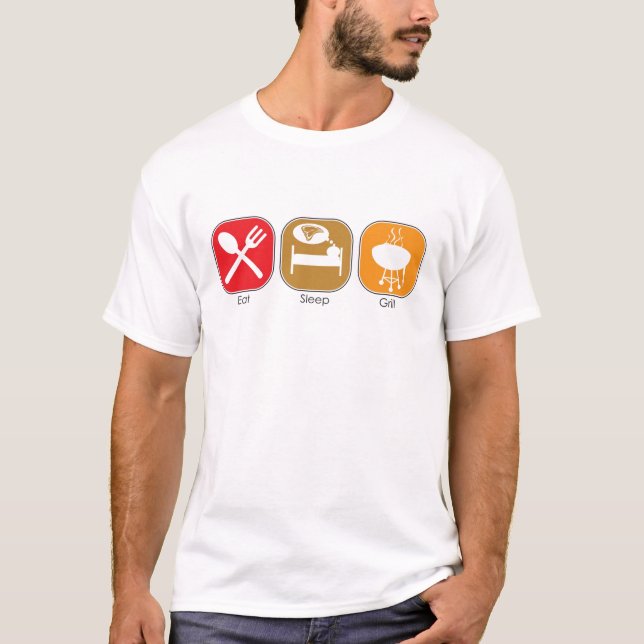 Essen Sie Schlaf-Grill T-Shirt (Vorderseite)