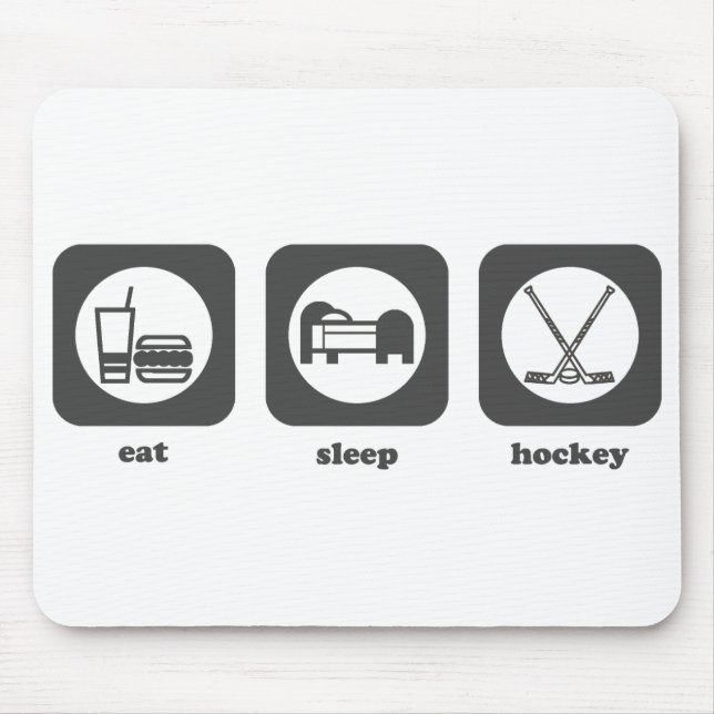 Essen Sie. Schlaf. Hockey. Mousepad (Vorne)