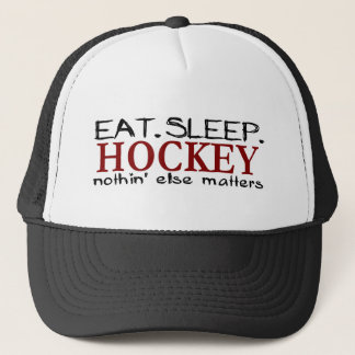 Essen Sie Schlaf-Hockey Truckerkappe